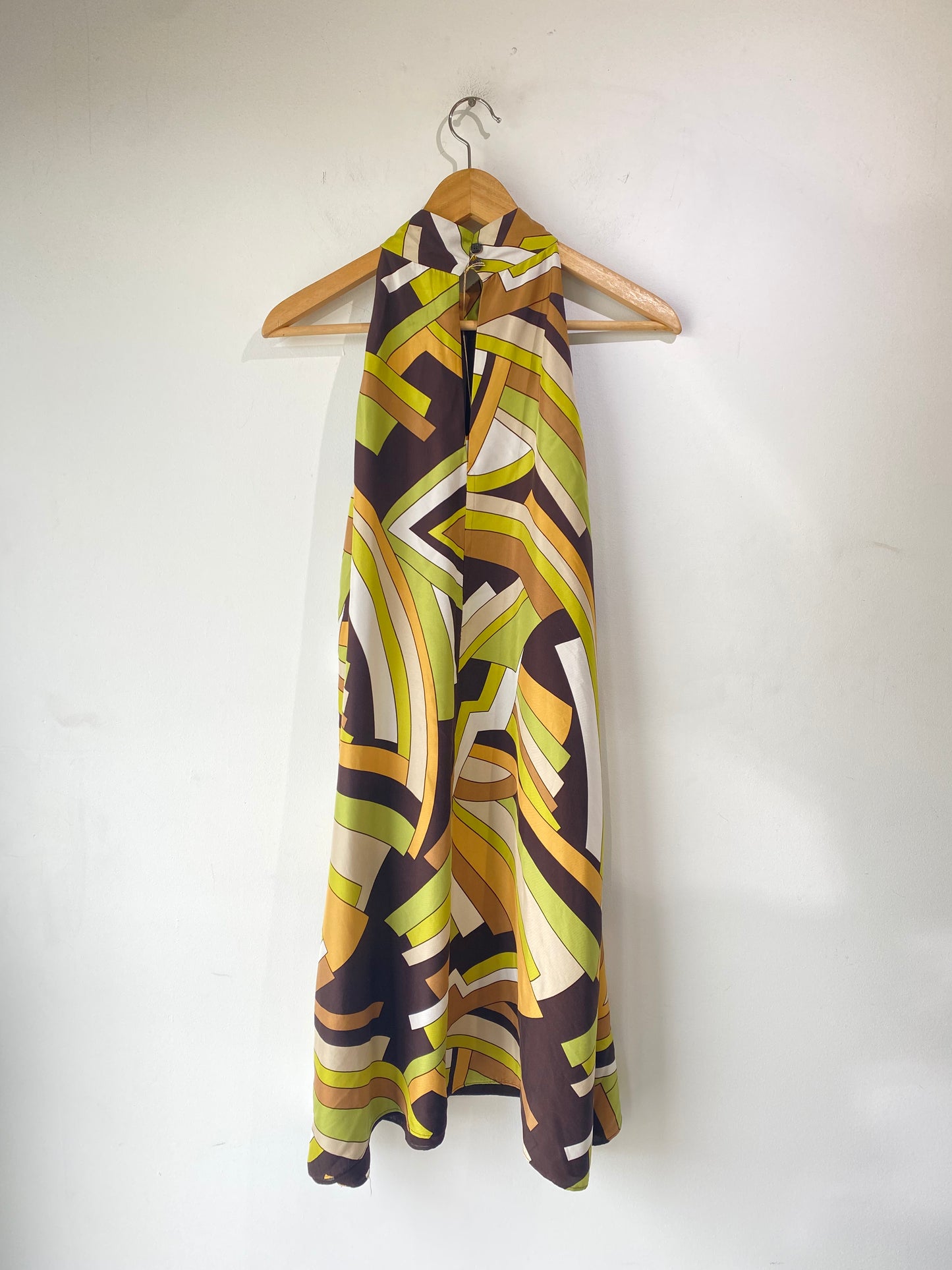 Michael Kors Green Patterned Silk Dress - The Curatorial Dept.