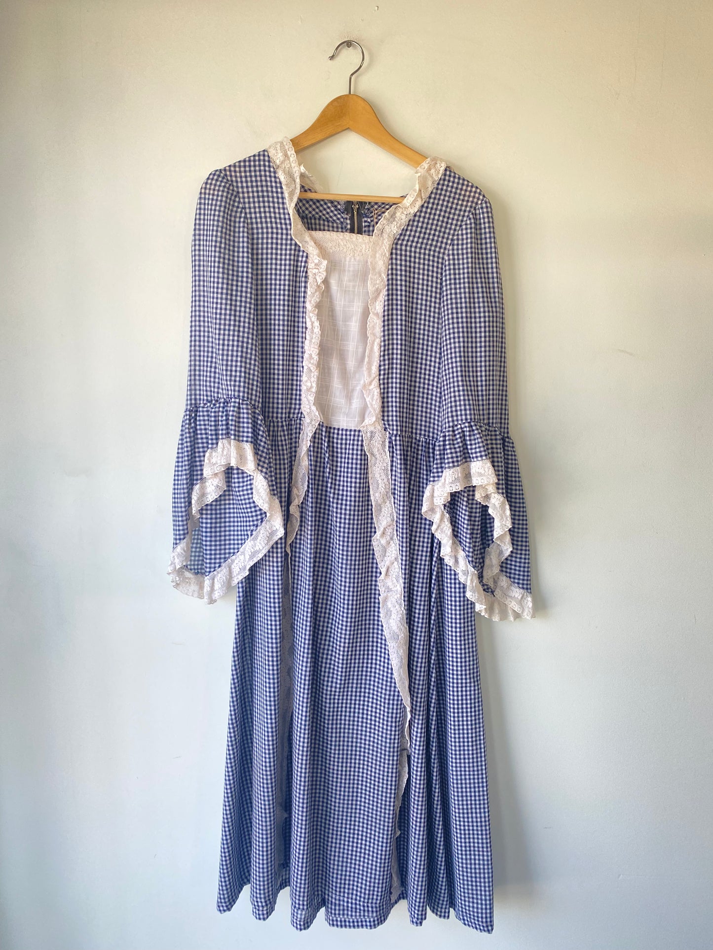 Vintage Blue Gingham Prairie Dress - The Curatorial Dept.