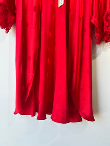 Vintage Guy LaRoche Red Silk Half-Robe