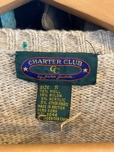 Vintage Charter Club Intarsia Cardigan Sweater - The Curatorial Dept.
