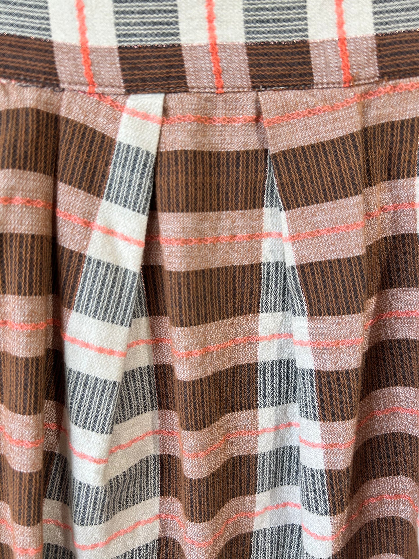 Ace & Jig Pink & Brown Striped Skirt - The Curatorial Dept.