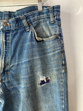 Vintage Flare Jeans With Navy Stitching - The Curatorial Dept.