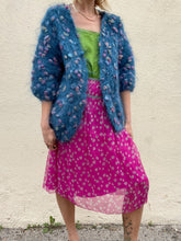 Vintage Blue Mohair Cardigan Sweater - The Curatorial Dept.